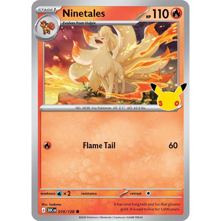 Image for Ninetales (010/128) (ME: 30th Celebration) (30C) - Pokemon