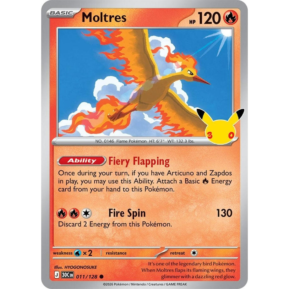 Image for Moltres (011/128) (ME: 30th Celebration) (30C) - Pokemon