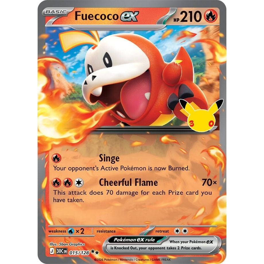 Image for Fuecoco ex (015/128) (ME: 30th Celebration) (30C) - Pokemon
