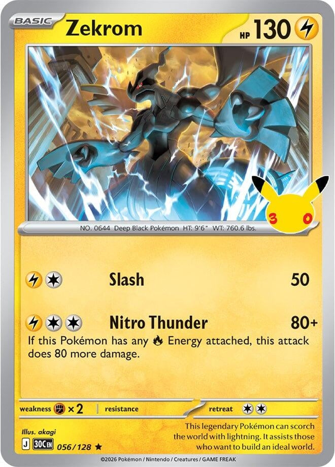 Image for Zekrom (056/128) (ME: 30th Celebration) (30C) - Pokemon