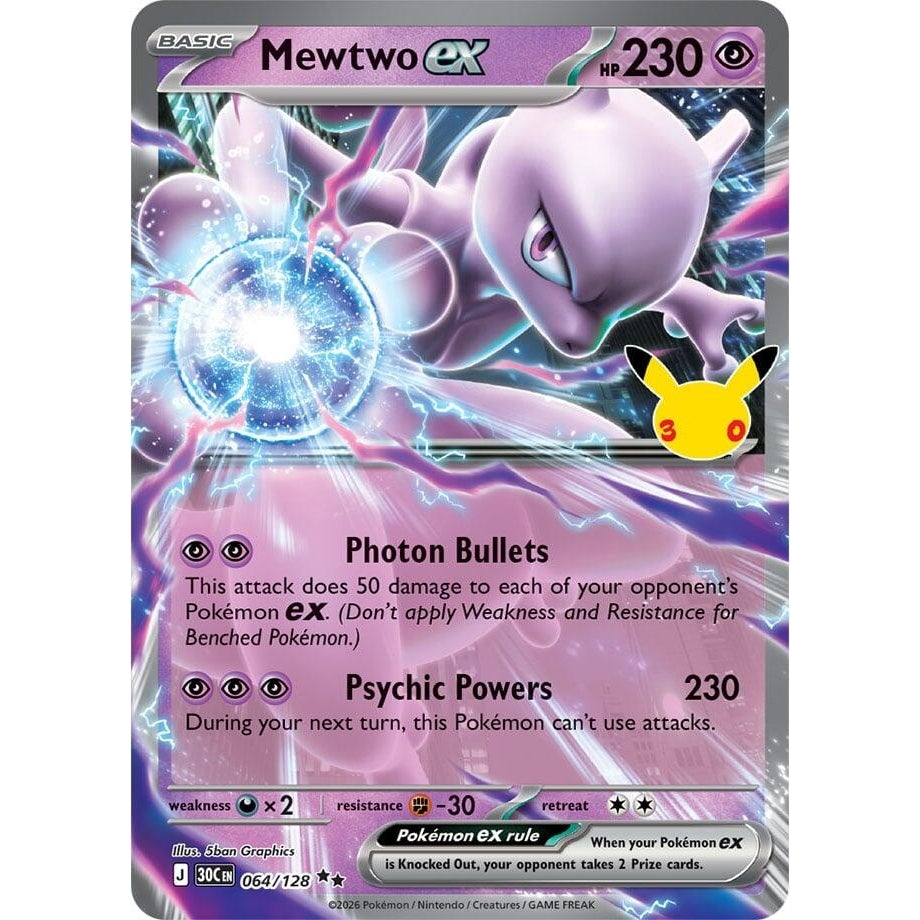 Image for Mewtwo ex (064/128) (ME: 30th Celebration) (30C) - Pokemon