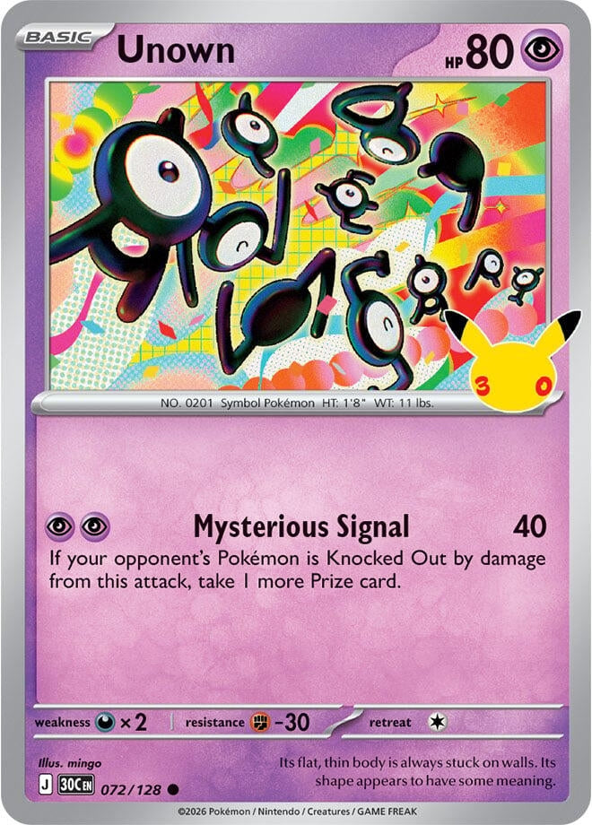 Image for Unown (072/128) (ME: 30th Celebration) (30C) - Pokemon