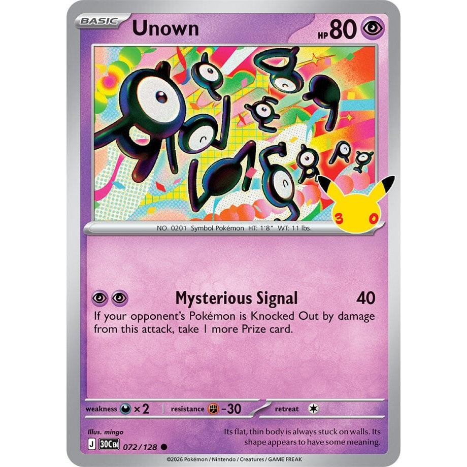 Image for Unown (072/128) (ME: 30th Celebration) (30C) - Pokemon