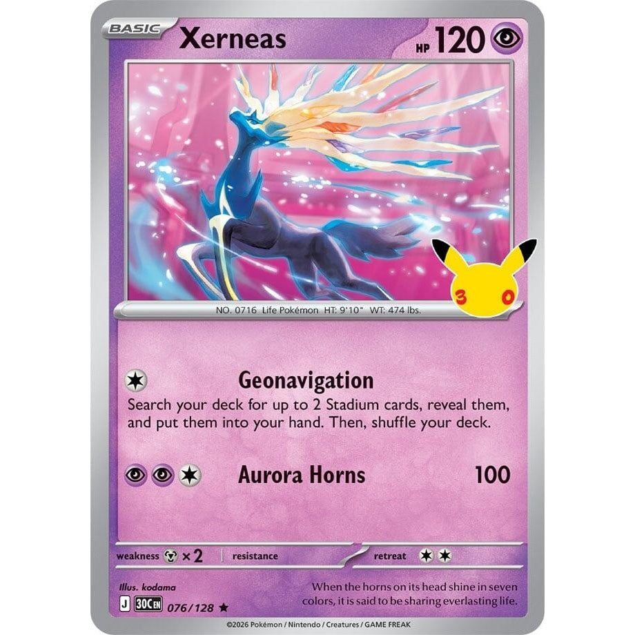 Image for Xerneas (076/128) (ME: 30th Celebration) (30C) - Pokemon