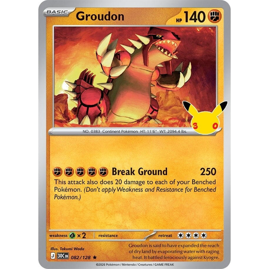 Image for Groudon (082/128) (ME: 30th Celebration) (30C) - Pokemon