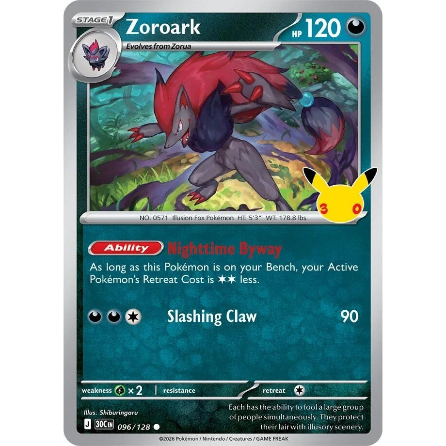 Image for Zoroark (096/128) (ME: 30th Celebration) (30C) - Pokemon
