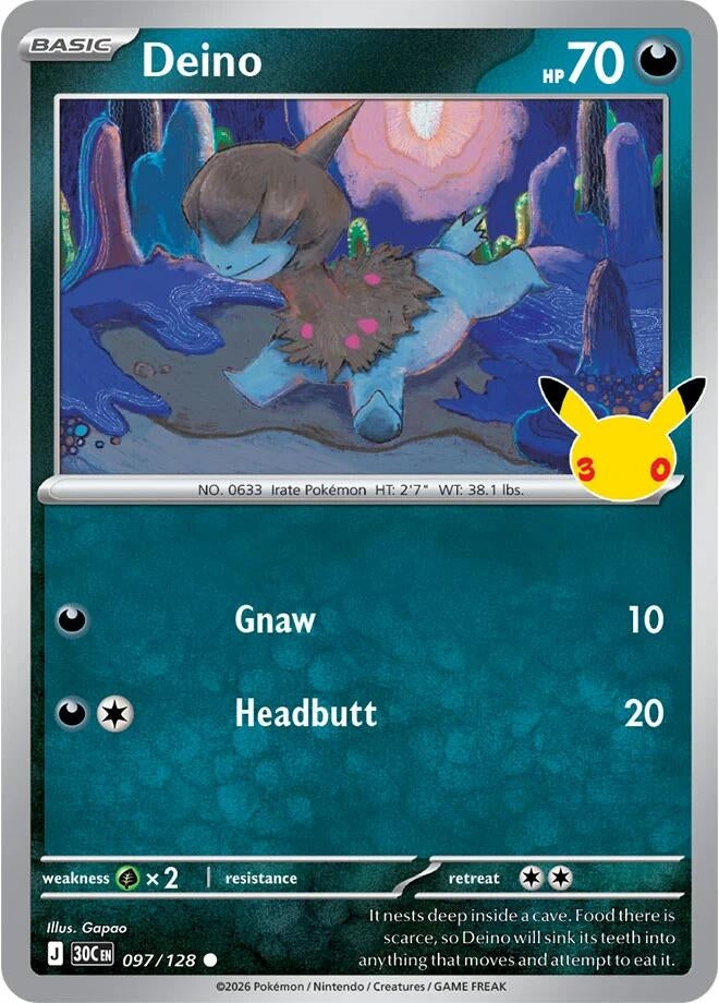 Image for Deino (097/128) (ME: 30th Celebration) (30C) - Pokemon