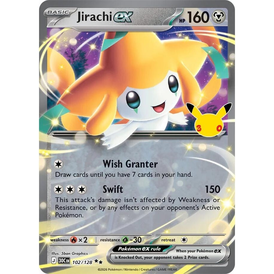 Image for Jirachi ex (102/128) (ME: 30th Celebration) (30C) - Pokemon