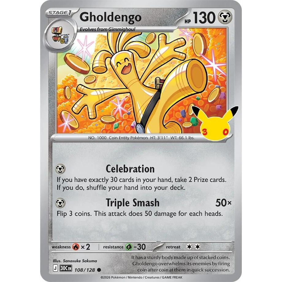 Image for Gholdengo (108/128) (ME: 30th Celebration) (30C) - Pokemon