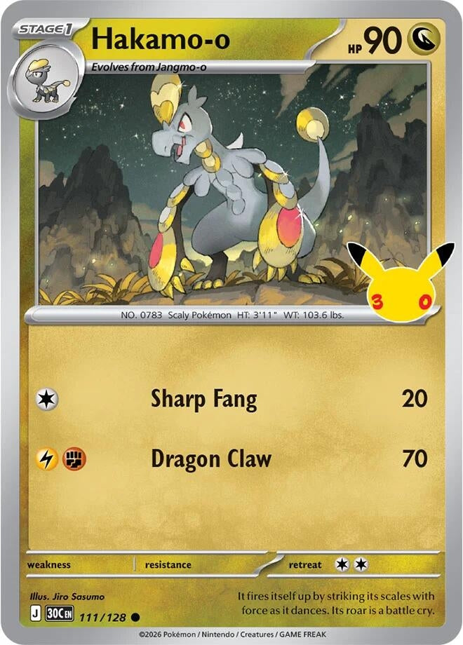 Image for Hakamo-o (111/128) (ME: 30th Celebration) (30C) - Pokemon