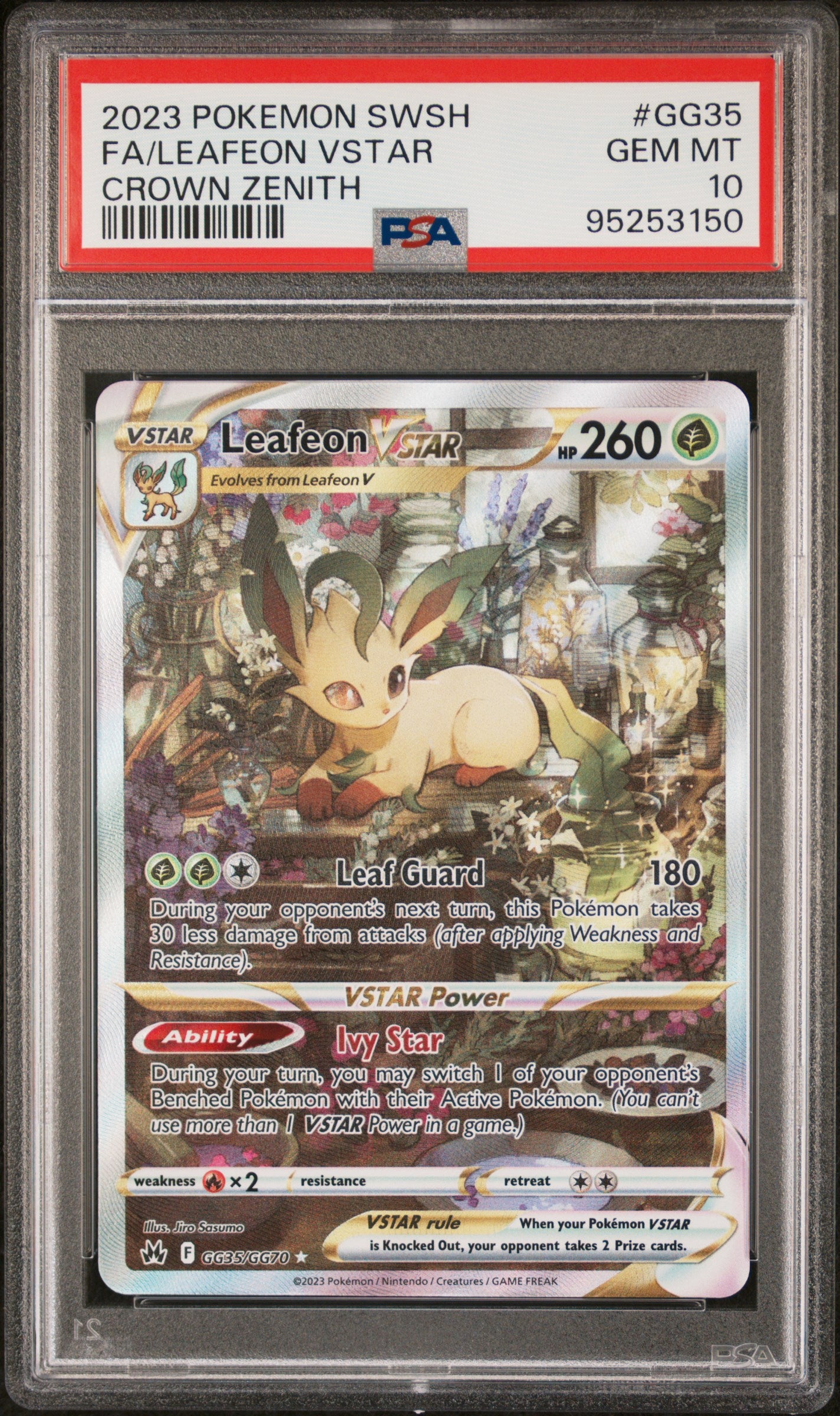 PSA GEM MT 10 - 2023 POKEMON SWORD AND SHIELD CROWN ZENITH #GG35 FA/LEAFEON VSTAR CROWN ZENITH - PokéBox Australia