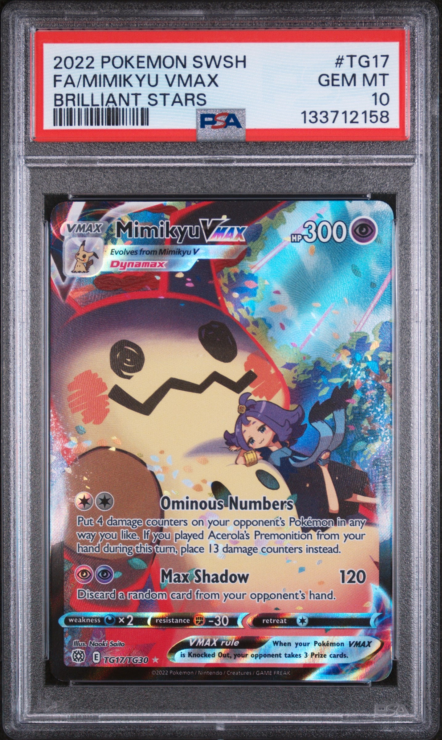 PSA GEM MT 10 - FA/MIMIKYU VMAX BRILLIANT STARS 2022 POKEMON SWORD & SHIELD BRILLIANT STARS - PokéBox Australia