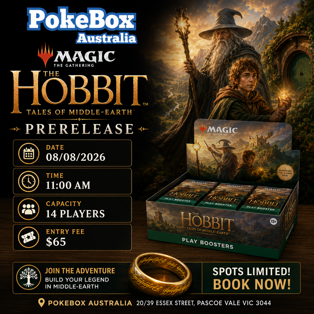 Magic The Gathering | The Hobbit - Prerelease Ticket - 11:00 AM Saturday 8th August 2026