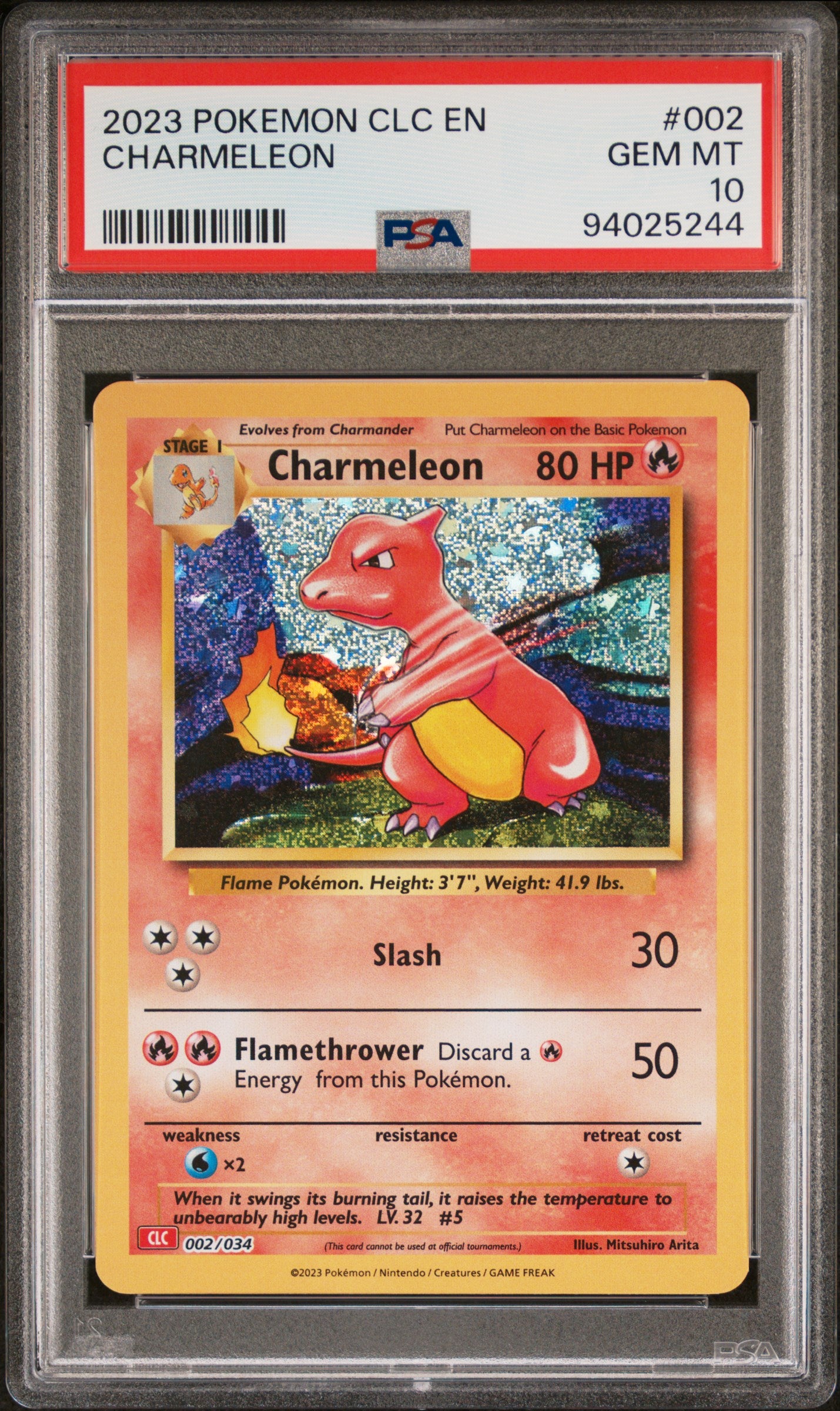 PSA GEM MT 10 - 2023 POKEMON CLC-TRADING CARD GAME CLASSIC CHARIZARD & HO-OH ex DECK #002 CHARMELEON - PokéBox Australia