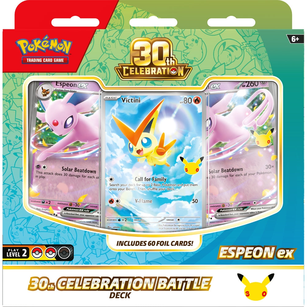Pokémon TCG: 30th Celebration Battle Deck— Espeon ex / Umbreon ex (Assorted) - PokéBox Australia