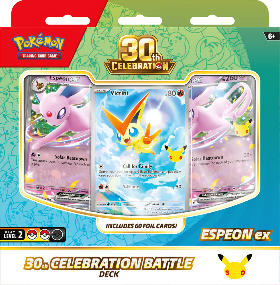 Pokémon TCG: 30th Celebration Battle Deck— Espeon ex / Umbreon ex (Assorted) - PokéBox Australia