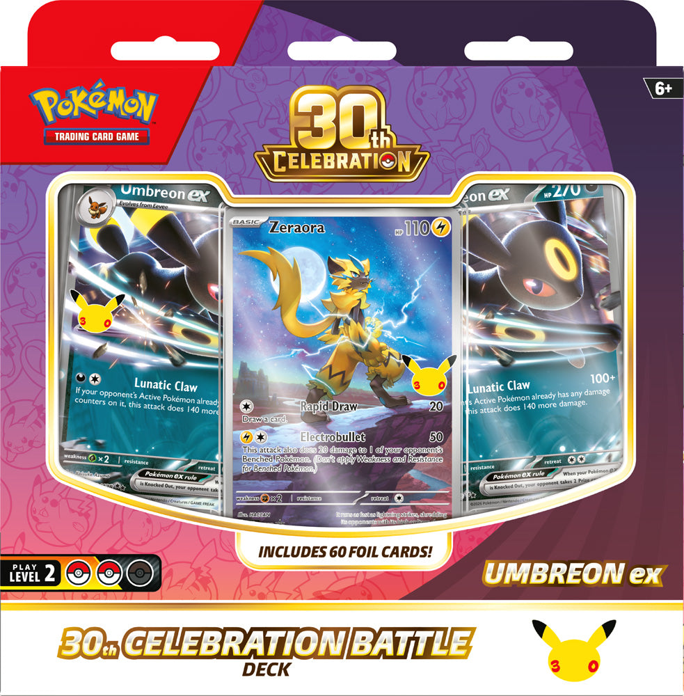 Pokémon TCG: 30th Celebration Battle Deck— Espeon ex / Umbreon ex (Assorted) - PokéBox Australia