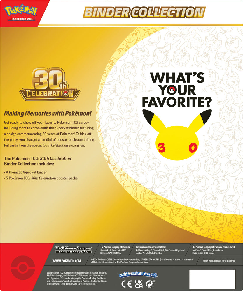 Pokémon TCG: 30th Celebration Binder Collection - PokéBox Australia