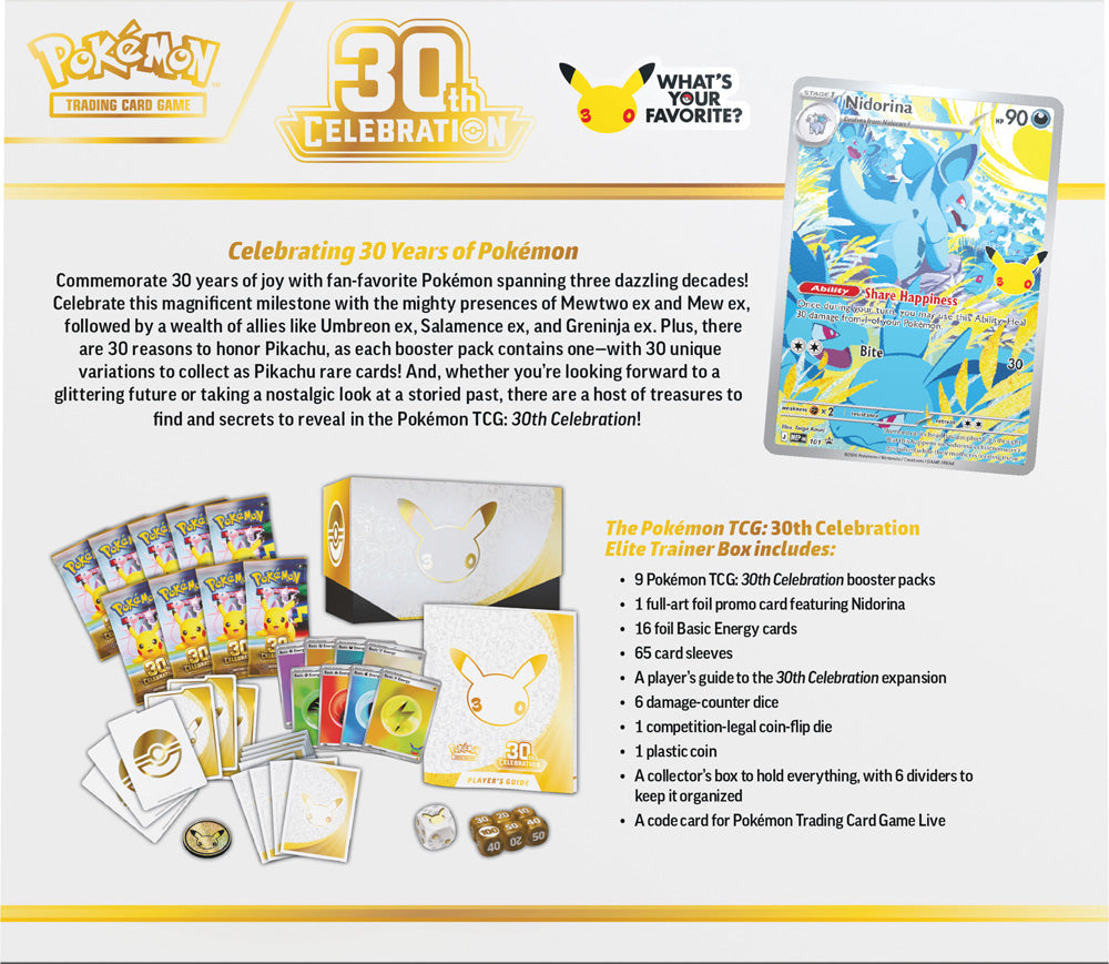 Pokemon TCG: 30th Celebration Elite Trainer Box (ETB)