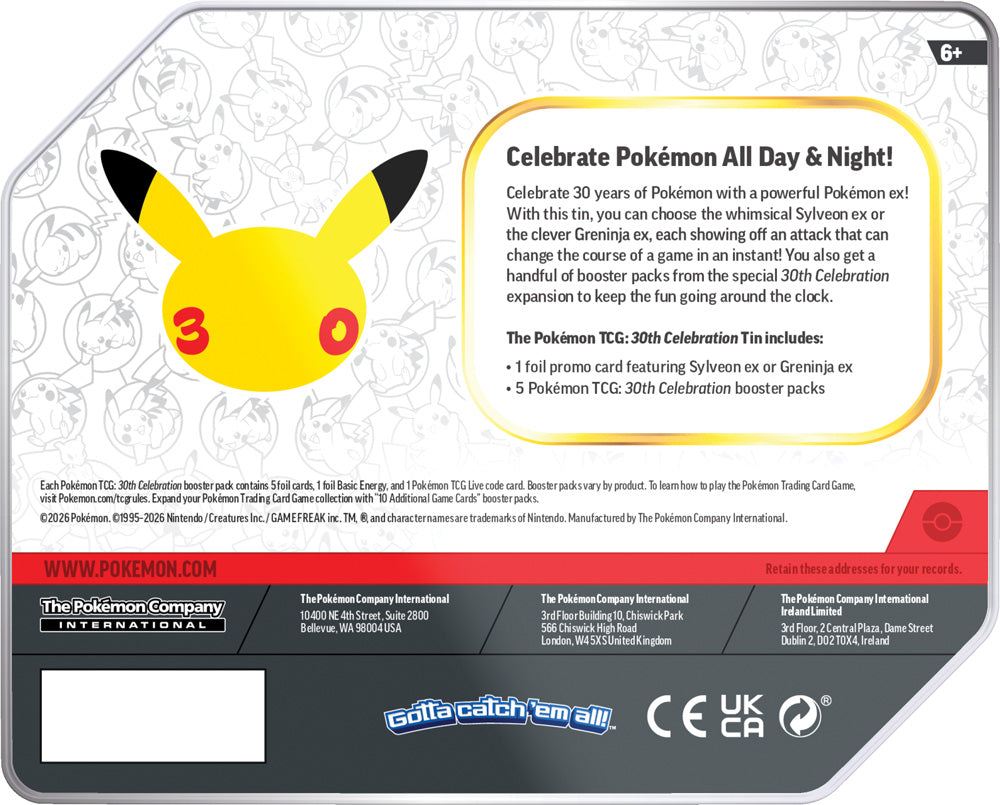 Pokemon TCG: 30th Celebration Tin (Assorted) - PokéBox Australia
