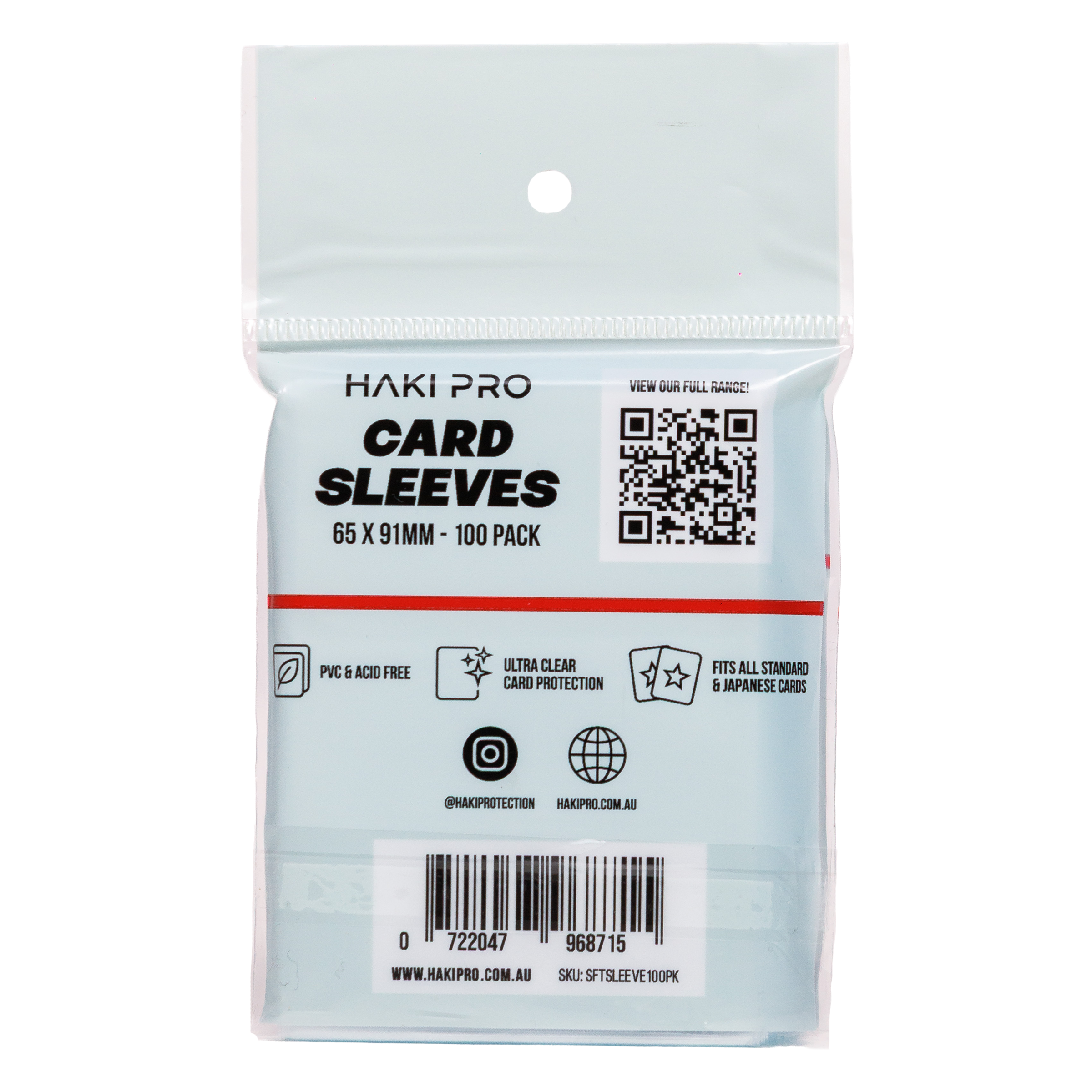 Haki Pro - Clear Card Sleeves – Standard Size (100 Pack) - PokéBox Australia