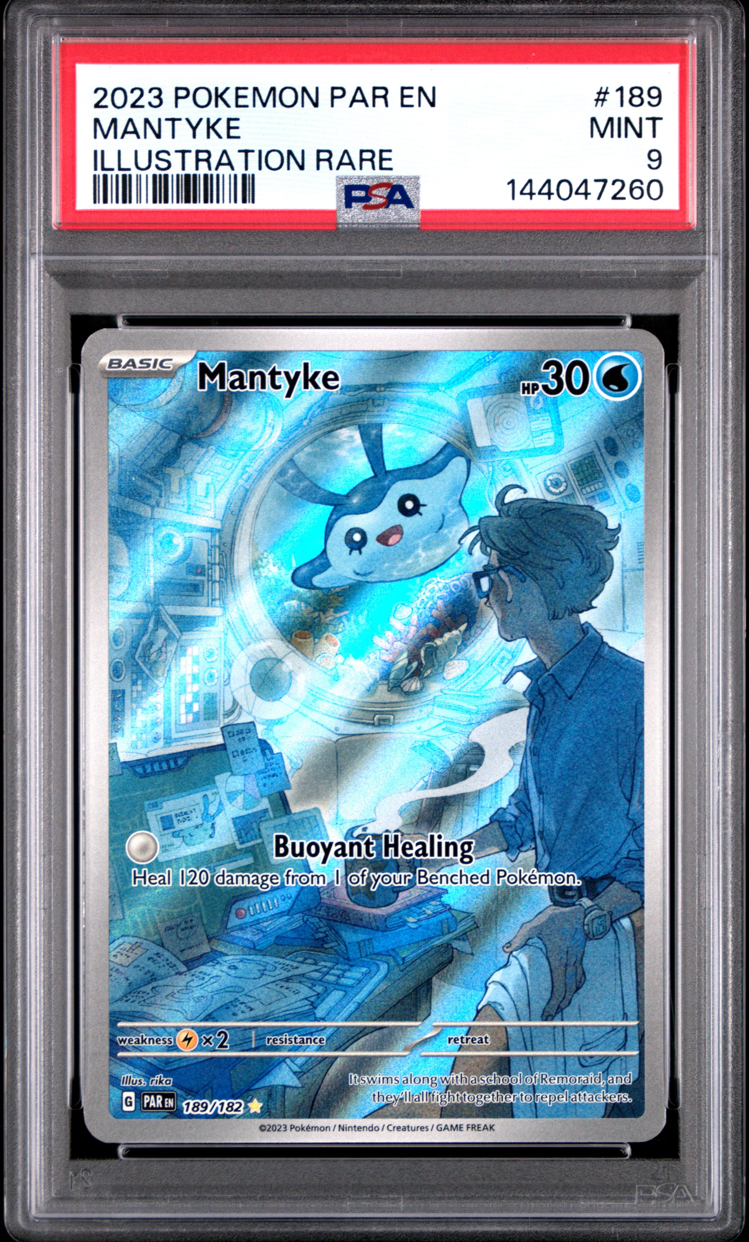 PSA MINT 9 - 2023 POKEMON PAR EN-PARADOX RIFT #189 MANTYKE ILLUSTRATION RARE - PokéBox Australia