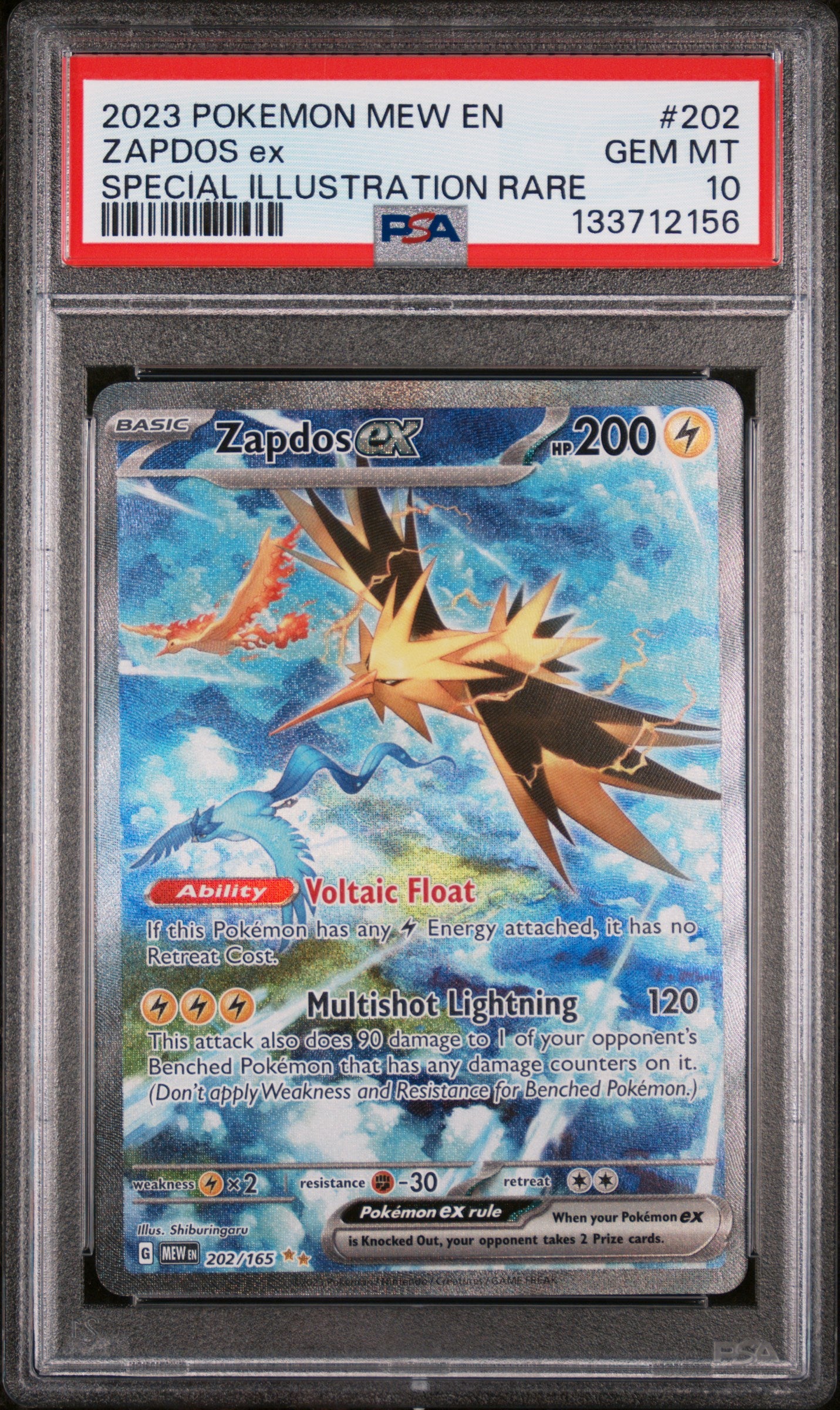 PSA GEM MT 10 - ZAPDOS ex SPECIAL ILLUSTRATION RARE 2023 POKEMON MEW EN-151 - PokéBox Australia