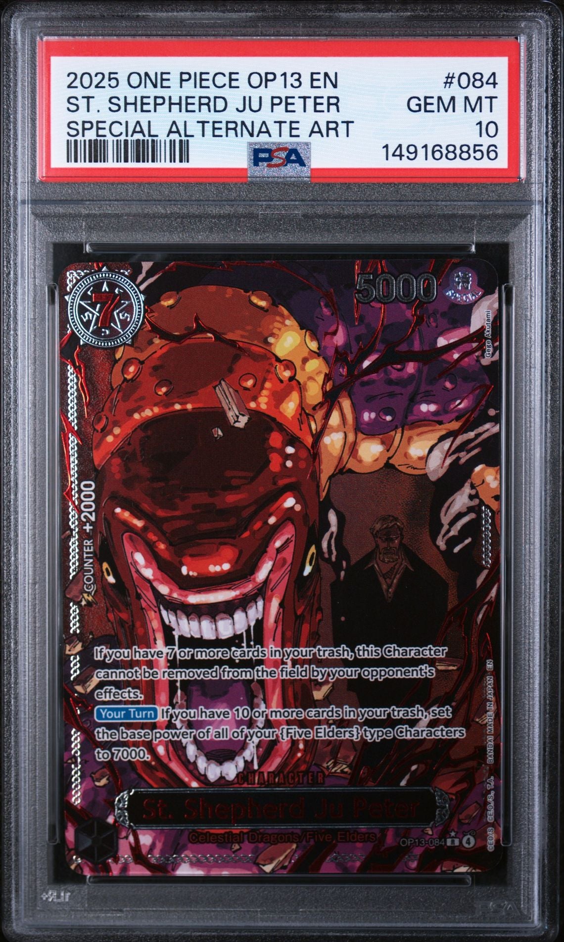 PSA GEM MT 10 - 2025 ONE PIECE OP13-CARRYING ON HIS WILL #084 ST. SHEPHERD JU PETER SPECIAL ALTERNATE ART