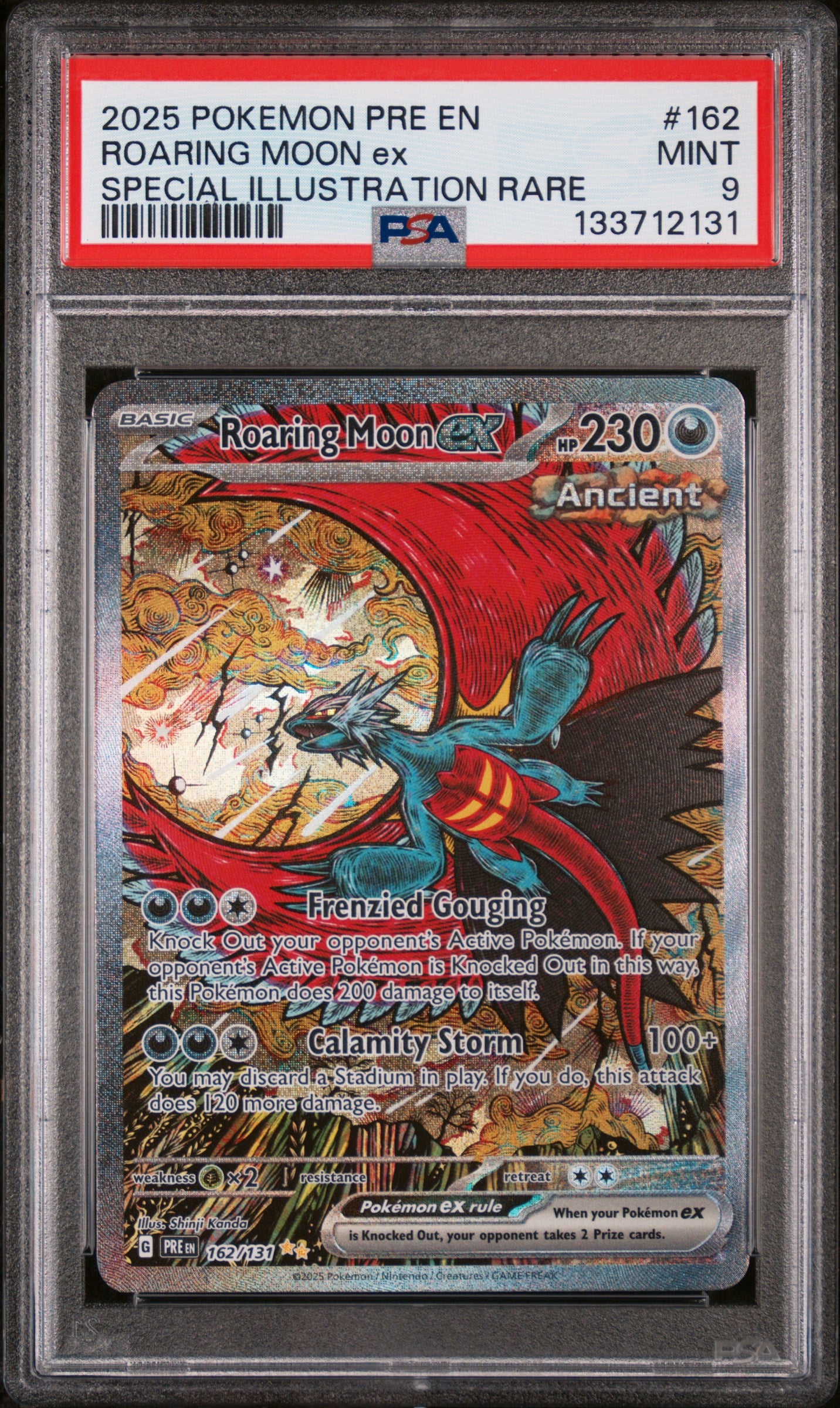 PSA MINT 9 - 2025 POKEMON PRE EN-PRISMATIC EVOLUTIONS #162 ROARING MOON ex SPECIAL ILLUSTRATION RARE - PokéBox Australia