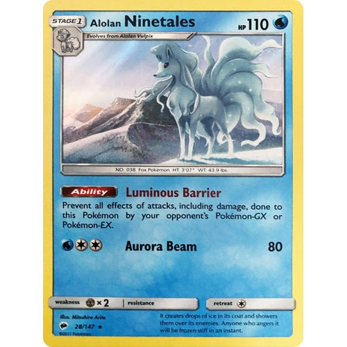 Alolan Ninetales - 28/147 (Water Web Holo) (028/147) (Miscellaneous Cards & Products) - PokéBox Australia