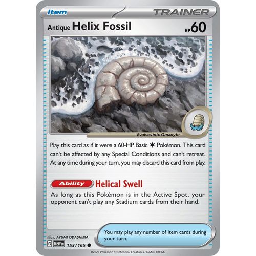 Antique Helix Fossil (153/165) [SV: Scarlet & Violet 151] - PokéBox Australia