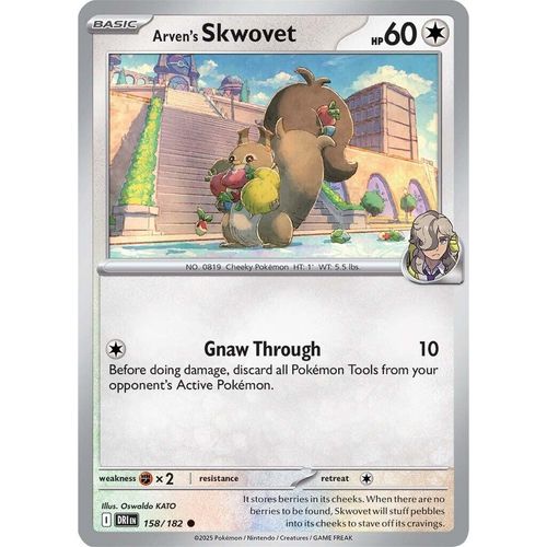Arven's Skwovet (158/182) (SV10: Destined Rivals) - PokéBox Australia