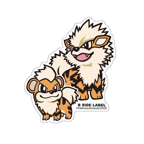 B - SIDE Label Growlithe & Arcanine Pokemon Sticker - Pokemon Center Japan - PokéBox Australia