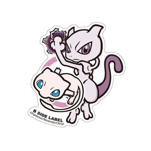 B - SIDE Label Mewtwo & Mew Pokemon Sticker - Pokemon Center Japan - PokéBox Australia