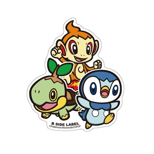 B - SIDE Label Turtwig, Chimchar & Piplup Pokemon Sticker - Pokemon Center Japan - PokéBox Australia