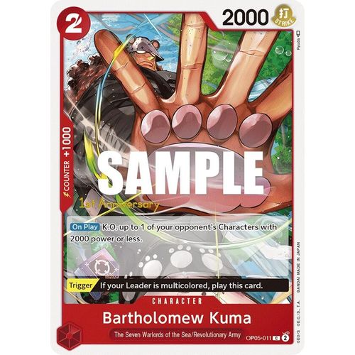 Bartholomew Kuma (OP05 - 011) [Awakening of the New Era: 1st Anniversary Tournament Cards] - PokéBox Australia