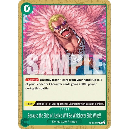 Because the Side of Justice Will Be Whichever Side Wins!! (Tournament Pack 2025 Vol. 4) (OP05 - 037) (One Piece Promotion Cards) - PokéBox Australia