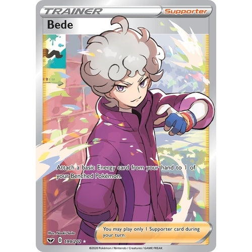 Bede (Full Art) (199/202) (SWSH01: Sword & Shield Base Set) - PokéBox Australia