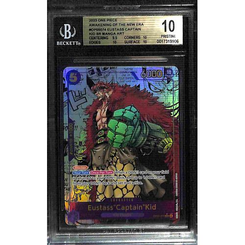 BGS 10 Eustass Captain Kid Manga Art SR OP05 - 074 - 2023 One Piece Card Game Awakening Of The New Era 9906 - PokéBox Australia