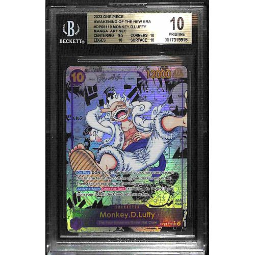 BGS 10 Monkey.D.Luffy Manga Art SEC OP05 - 119 - 2023 One Piece Card Game Awakening Of The New Era 9915 - PokéBox Australia
