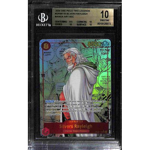 BGS 10 Silvers Rayleigh Manga Art SEC OP08 - 118 - 2024 One Piece Card Game Two Legends 0873 - PokéBox Australia