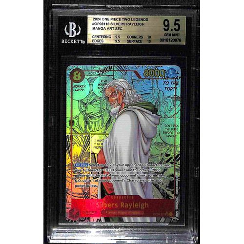 BGS 9.5 Silvers Rayleigh Manga Art SEC OP08 - 118 - 2024 One Piece Card Game Two Legends 0876 - PokéBox Australia