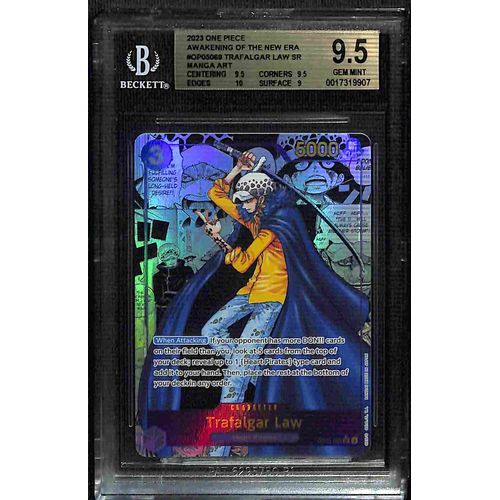 BGS 9.5 Trafalgar Law Manga Art SR OP05 - 069 - 2023 One Piece Card Game Awakening Of The New Era 9907 - PokéBox Australia