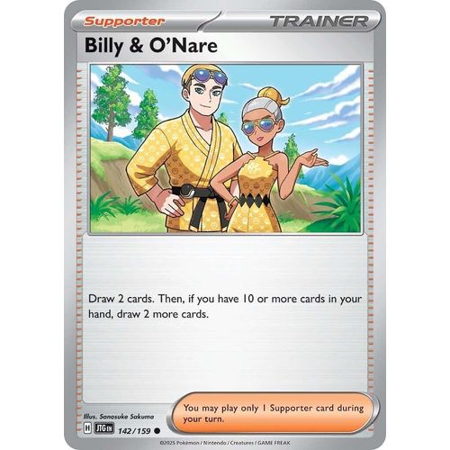Billy & O'Nare (142/159) (SV09: Journey Together) - PokéBox Australia
