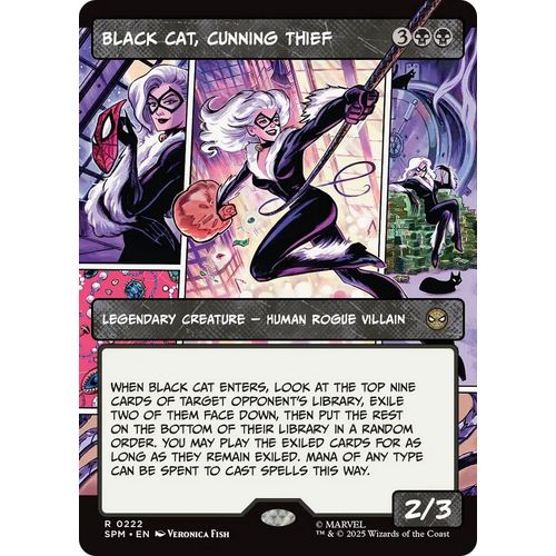 Black Cat, Cunning Thief (Borderless) (222) (Marvel's Spider - Man) - PokéBox Australia