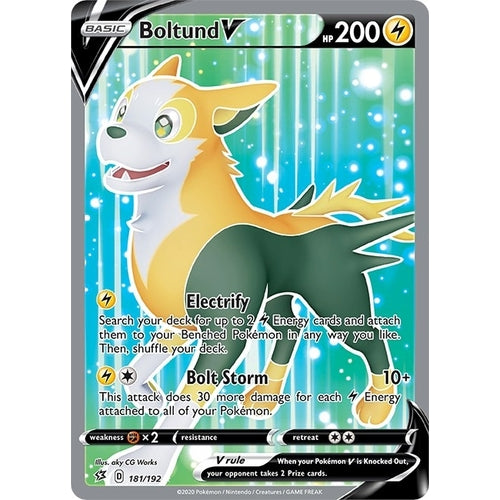 Boltund V (Full Art) (181/192) (SWSH02: Rebel Clash) - PokéBox Australia