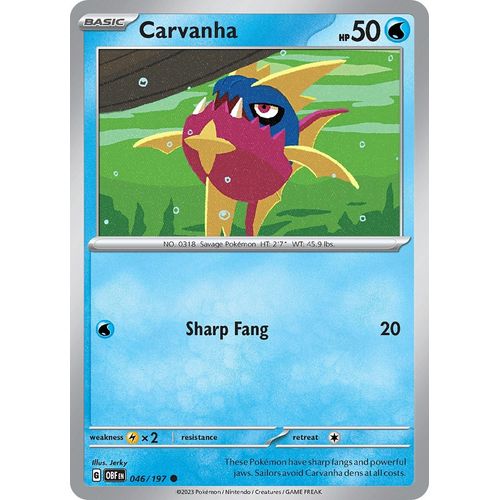 Carvanha (046/197) [SV03: Obsidian Flames] - PokéBox Australia