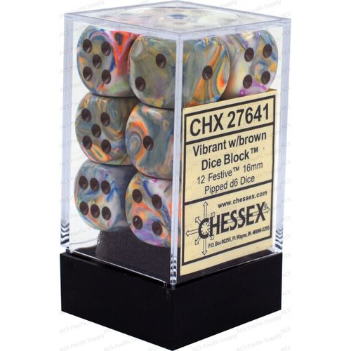 Chessex 16mm D6 Dice Sets 12pcs - PokéBox Australia