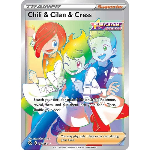 Chili & Cilan & Cress (Secret) (273/264) (SWSH08: Fusion Strike) - PokéBox Australia