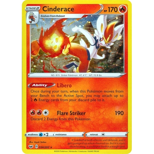 Cinderace - 034/202 (Cosmos Holo) (034/202) (Miscellaneous Cards & Products) - PokéBox Australia